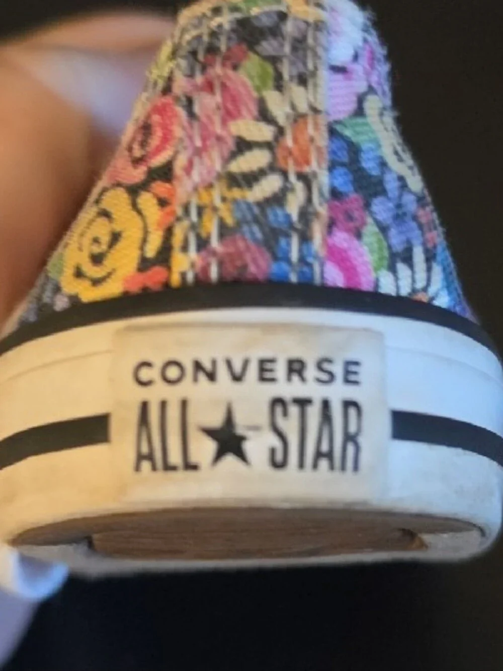 Kids Floral Canvas Converse Lace-Up Sneakers in Multicolor